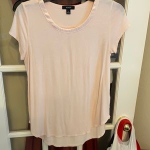 Alfani Blush Pink Small Satin Trimmed Blouse